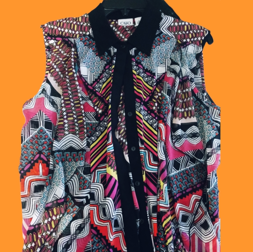 Boho Patterned Sheer Cardigan by Cato Woman - Picture 4 of 4